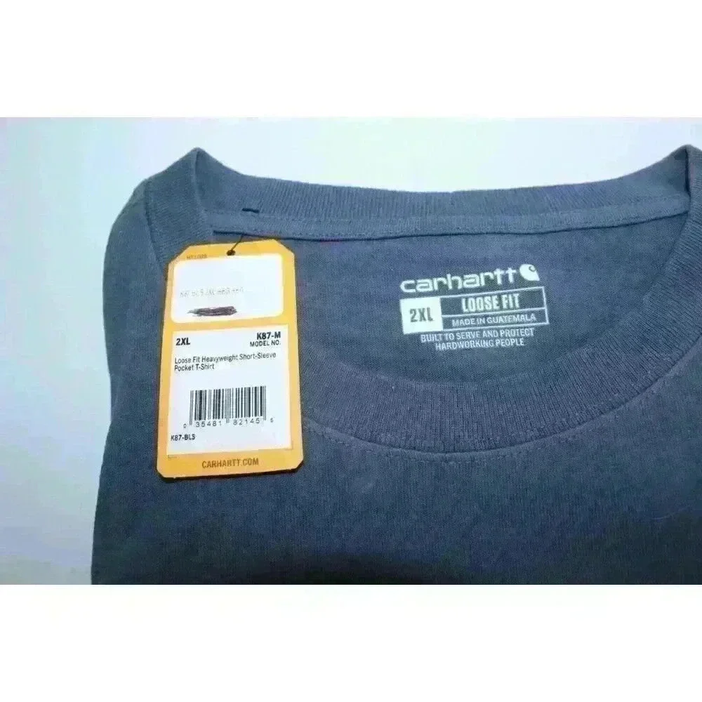 Carhartt Men's Workwear Pocket Loose Fit SS T-shirt - Navy, XL (K87) NWT - Picture 11 of 11